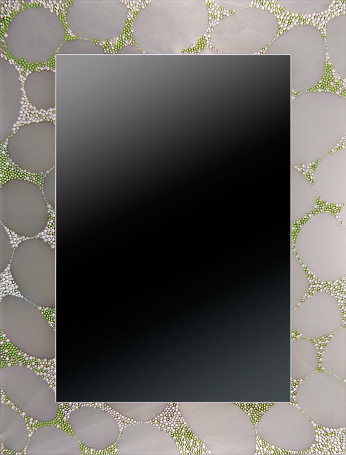 Luxusní skládané zrcadlo 80 x 60 cm zelené kamínky Swarovski AQUA